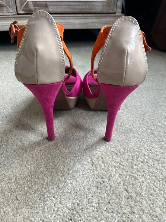 Spring Suede Multi-Coloured Heels - Picture 3 of 11